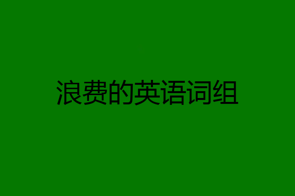 浪费的英语词组