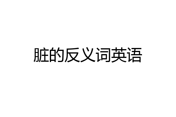 脏的反义词英语