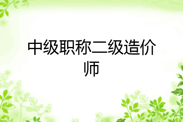 中级职称二级造价师