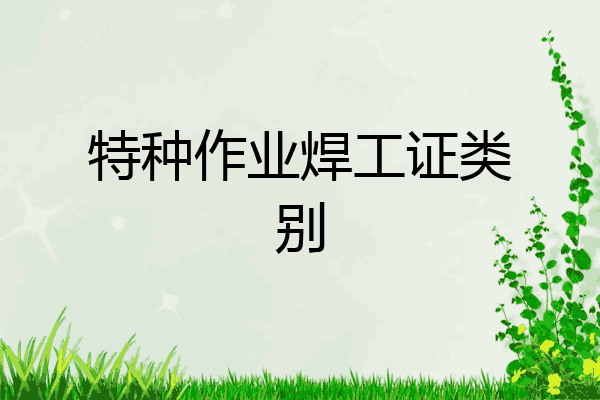 特种作业焊工证类别