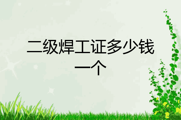 二级焊工证多少钱一个
