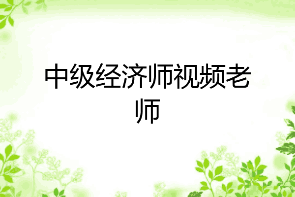 中级经济师视频老师
