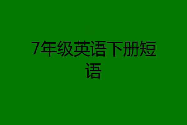 7年级英语下册短语