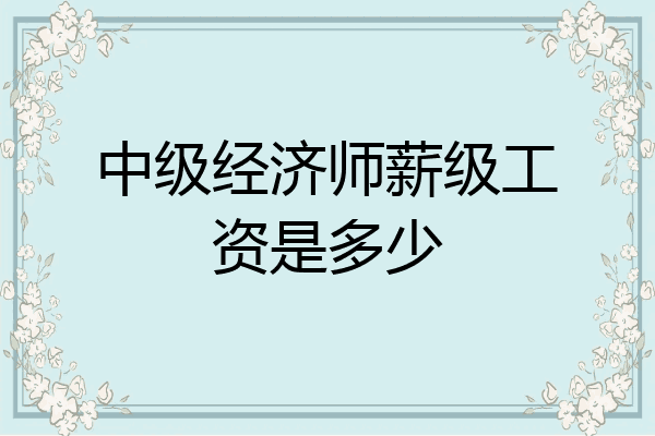 中级经济师薪级工资是多少