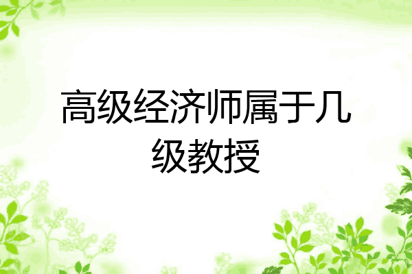 高级经济师属于几级教授