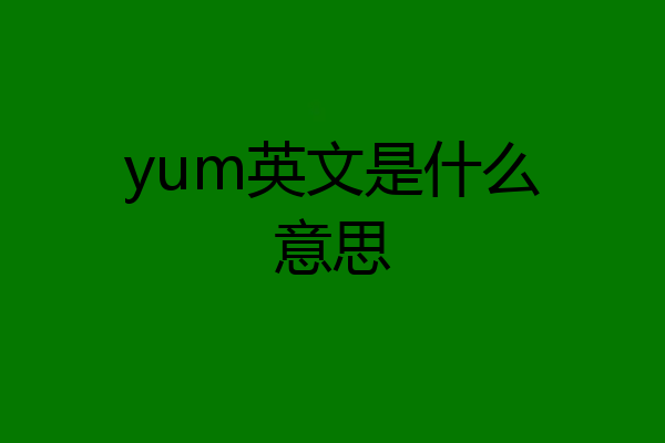 yum英文是什么意思
