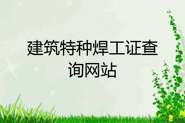 建筑特种焊工证查询网站