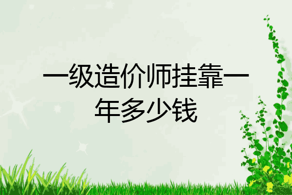 一级造价师挂靠一年多少钱