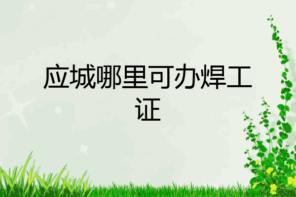 应城哪里可办焊工证