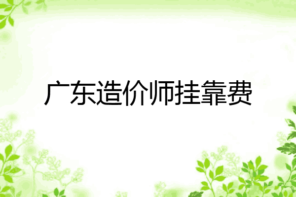 广东造价师挂靠费