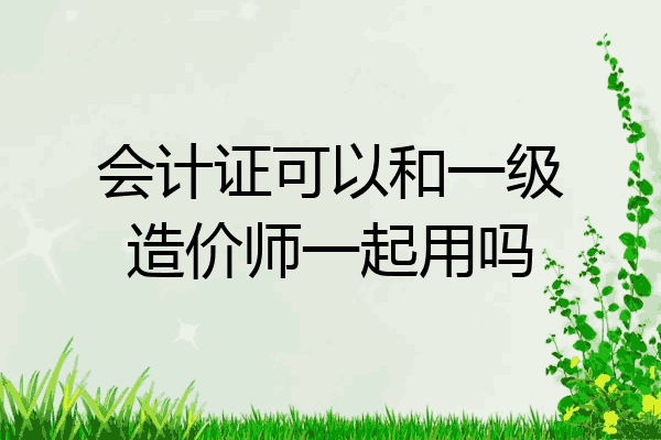 会计证可以和一级造价师一起用吗