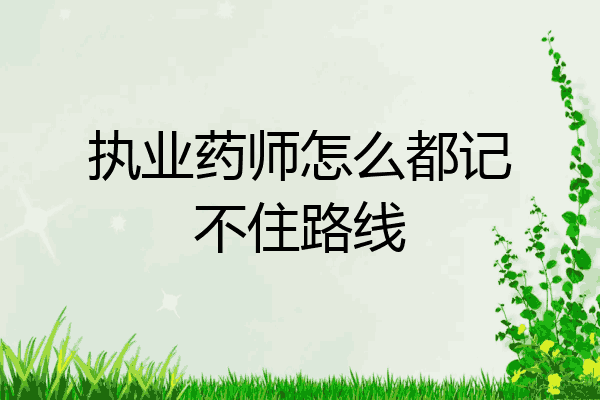 执业药师怎么都记不住路线