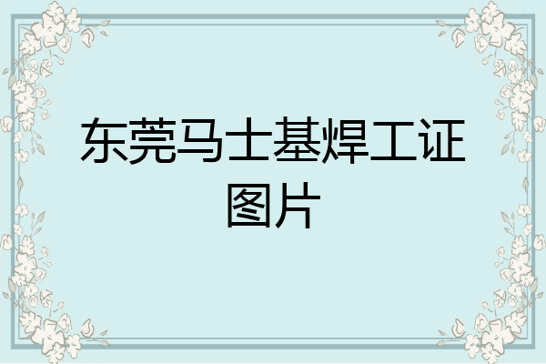 东莞马士基焊工证图片