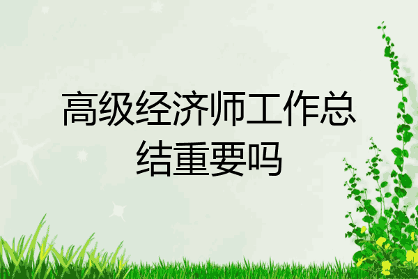 高级经济师工作总结重要吗