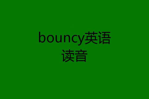 bouncy英语读音