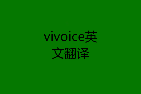 vivoice英文翻译