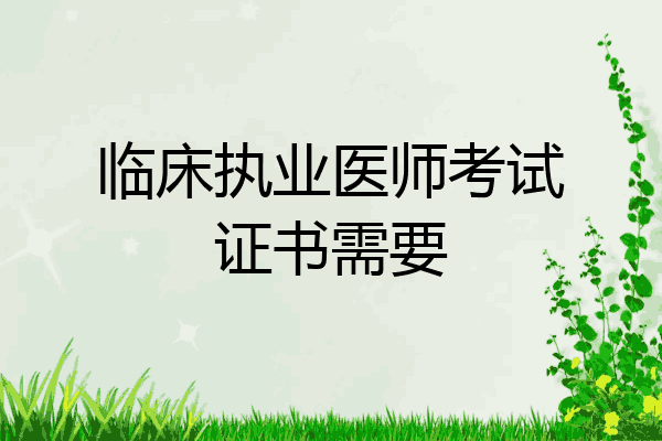 临床执业医师考试证书需要