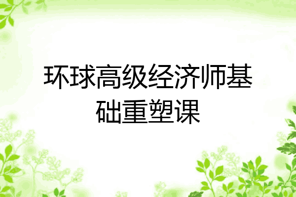 环球高级经济师基础重塑课