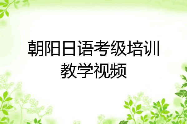 朝阳日语考级培训教学视频