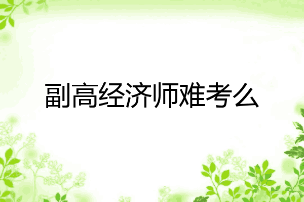 副高经济师难考么