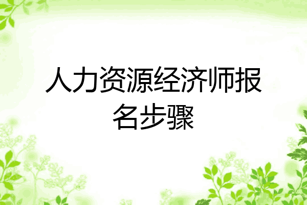 人力资源经济师报名步骤