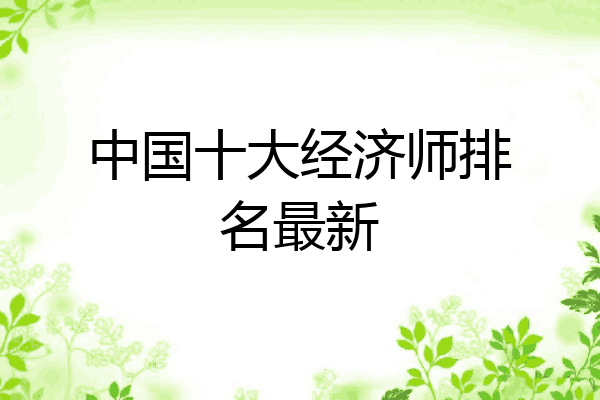 中国十大经济师排名最新