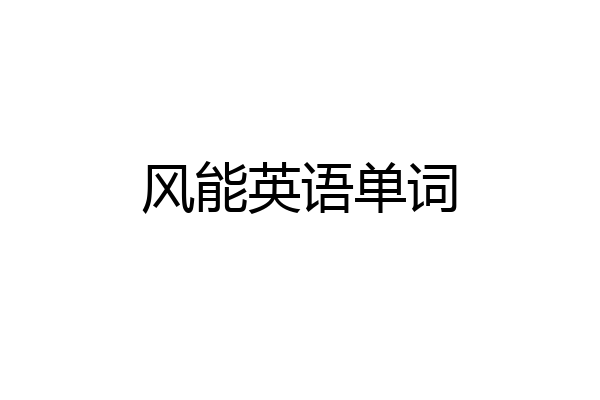 风能英语单词
