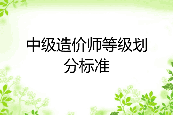 中级造价师等级划分标准