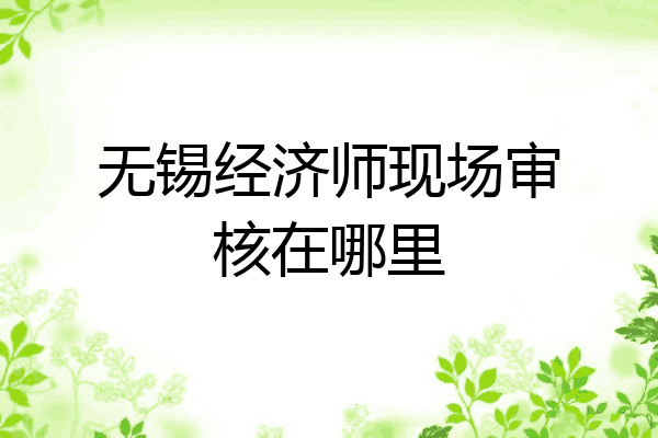 无锡经济师现场审核在哪里