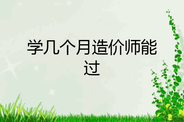 学几个月造价师能过