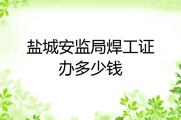 盐城安监局焊工证办多少钱