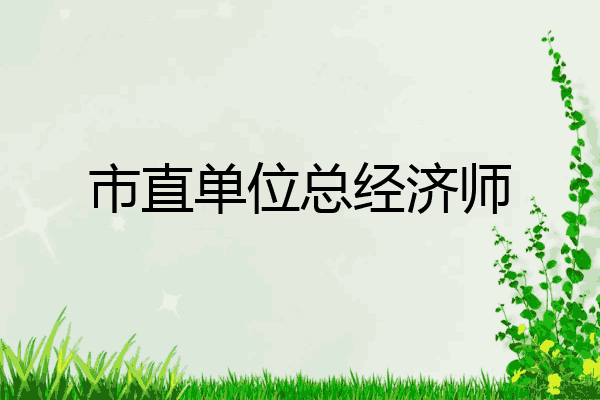 市直单位总经济师