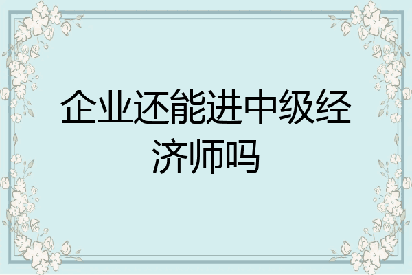 企业还能进中级经济师吗