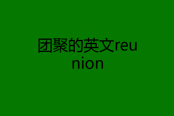 团聚的英文reunion