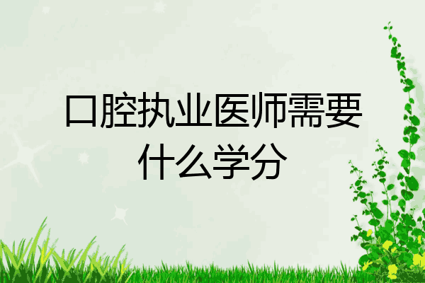 口腔执业医师需要什么学分
