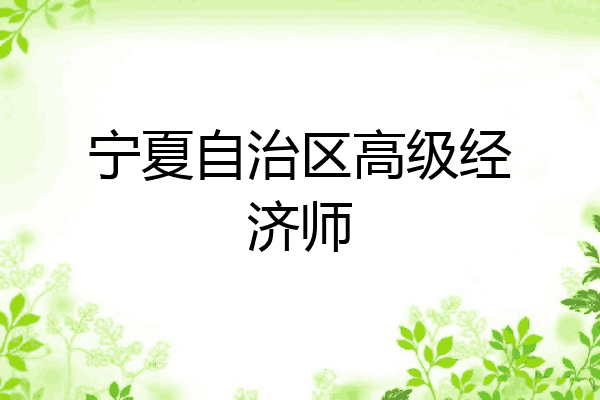 宁夏自治区高级经济师