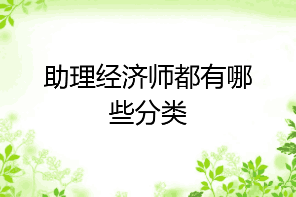 助理经济师都有哪些分类