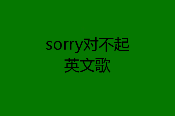 sorry对不起英文歌
