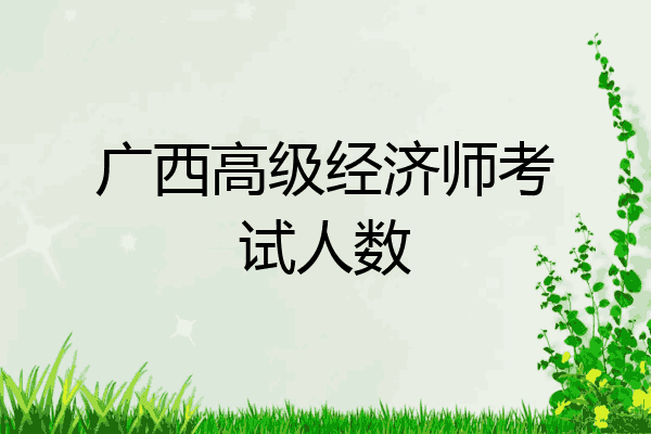 广西高级经济师考试人数