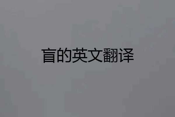 盲的英文翻译