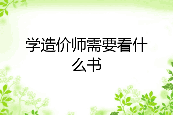 学造价师需要看什么书