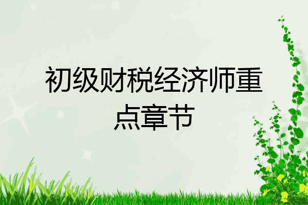 初级财税经济师重点章节
