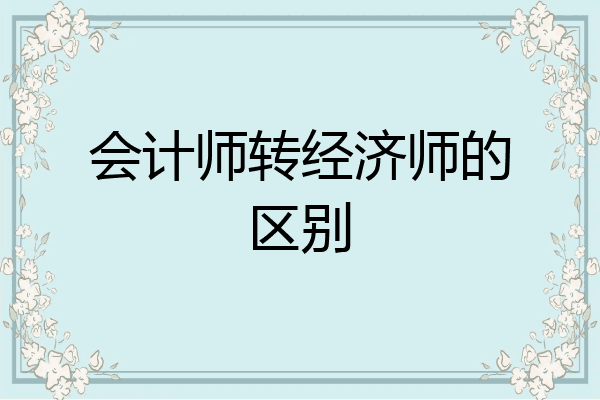 会计师转经济师的区别
