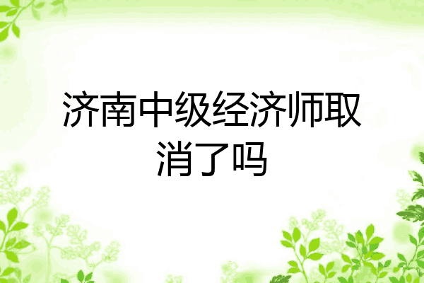 济南中级经济师取消了吗
