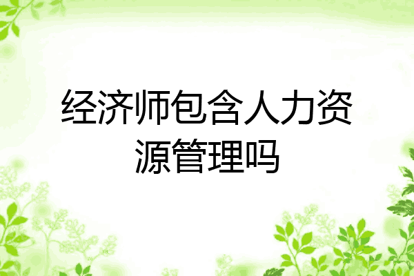 经济师包含人力资源管理吗