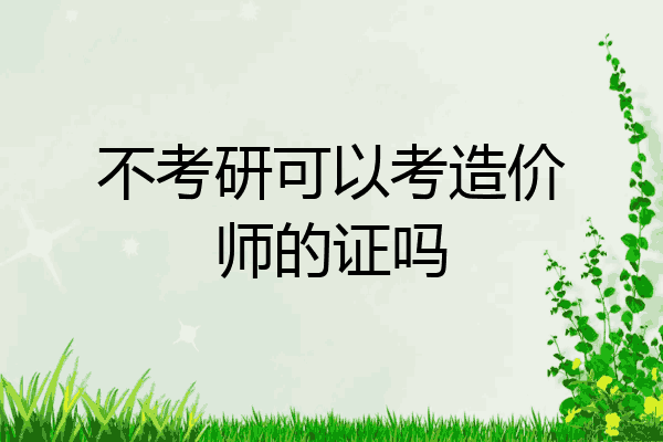不考研可以考造价师的证吗