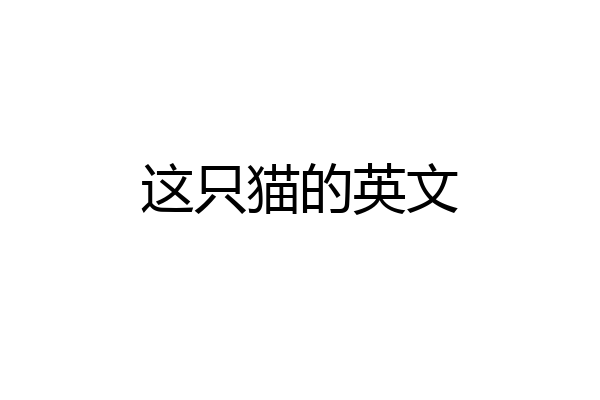 这只猫的英文