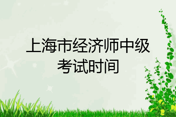 上海市经济师中级考试时间