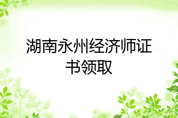 湖南永州经济师证书领取