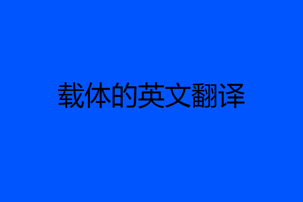 载体的英文翻译